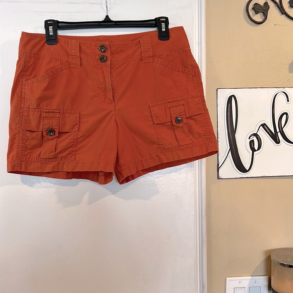 Women's Cargo Shorts - Rust Orange